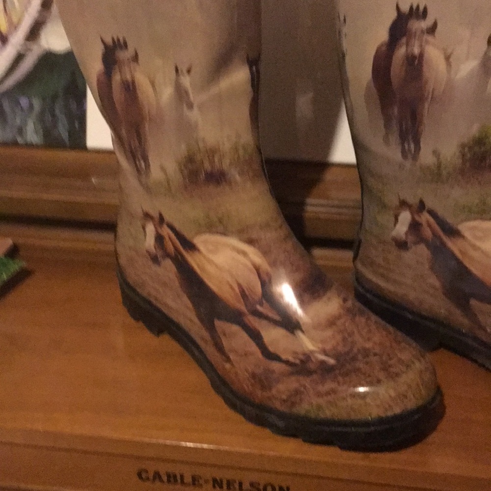 These are a rubber boot geared to the horse lover